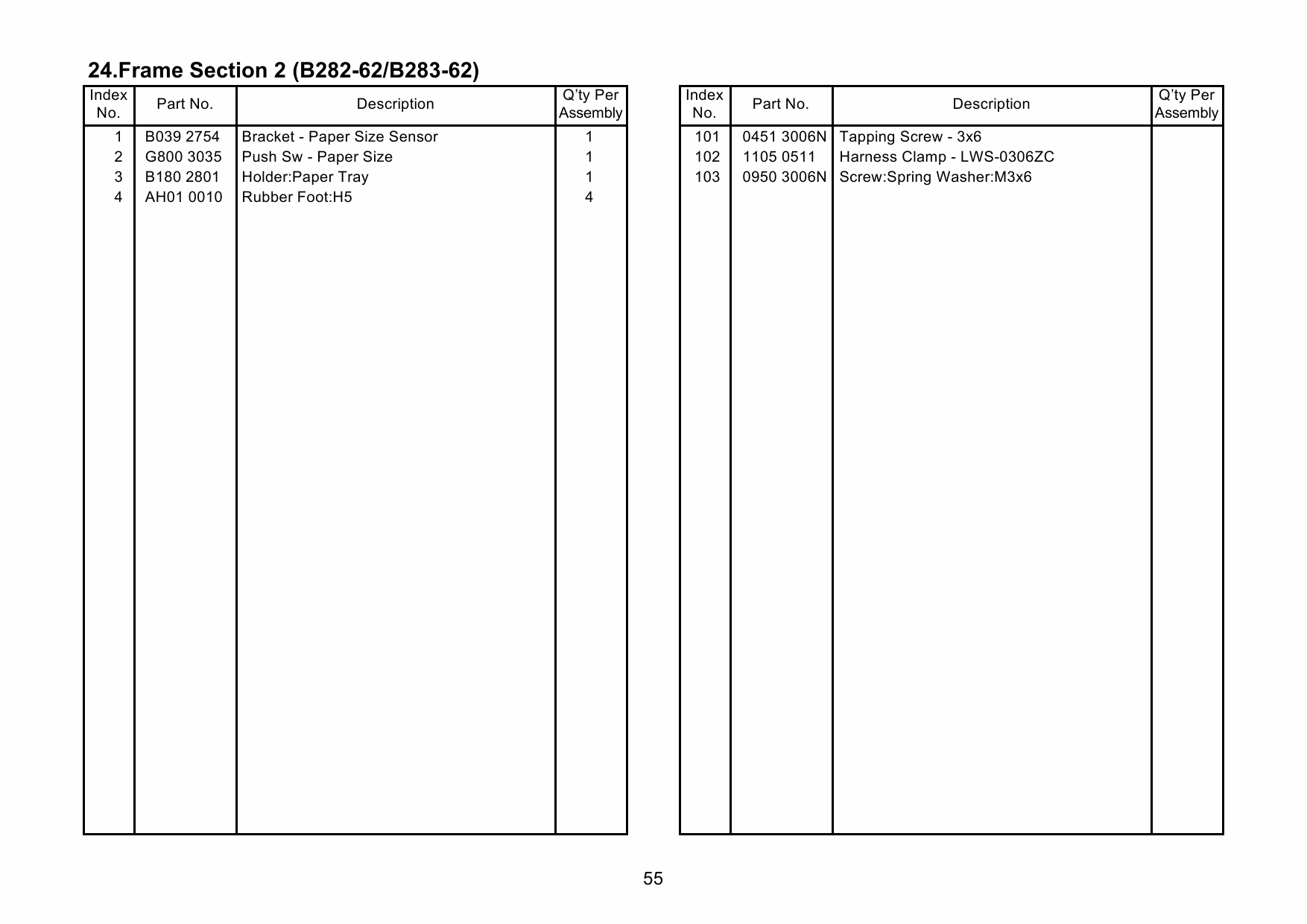 RICOH Aficio MP-1811L MP2011L B282-62 B283-62 Parts Catalog-5